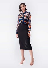 Diane Von Furstenberg Lorelei Chiffon-Blend Collared Shirt in Wax Cloth Floral