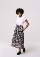 Diane Von Furstenberg Lucia Cotton-Eyelet Midi Skirt in Tulle Flower