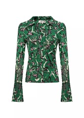 Diane Von Furstenberg Mackenzie Graphic Mesh Top