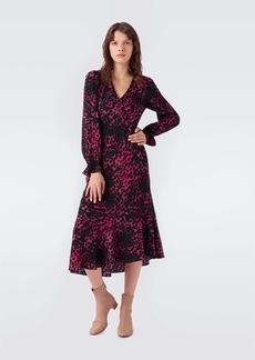 Diane Von Furstenberg Manal Crepe Jacquard Asymmetrical Midi Dress
