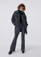 Diane Von Furstenberg Manon Oversized Wool Jacquard Coat in Leopard