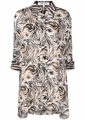 Diane Von Furstenberg marble-print longline shirt
