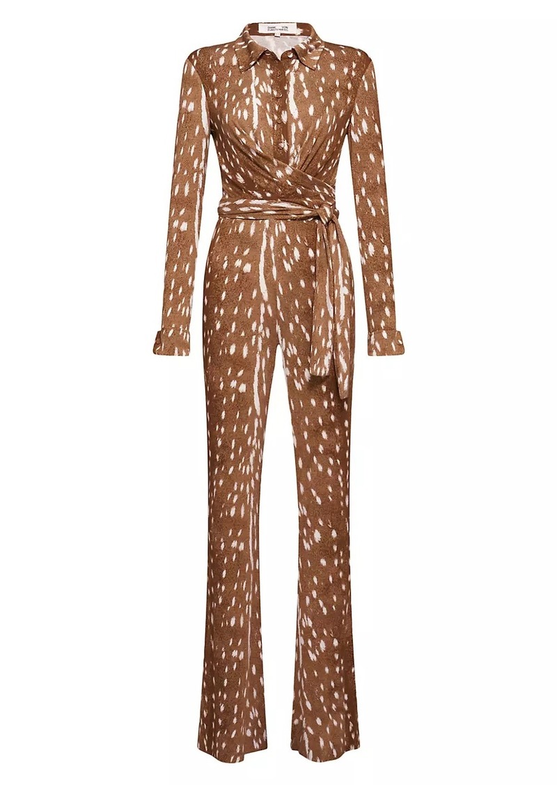 Diane Von Furstenberg Michele Jersey Fawn Jumpsuit