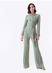 Michele Viscose Jersey Jumpsuit in Fun Club Green 50 Off