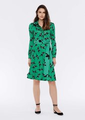 Diane Von Furstenberg Milly Silk-Jersey Shirt Dress in Climbing Panther Green