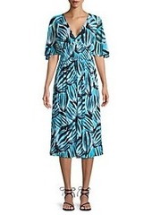 Diane Von Furstenberg Nala Palm Spotted Dress