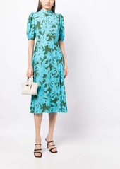 Diane Von Furstenberg Nella Brushed Petals-print midi dress