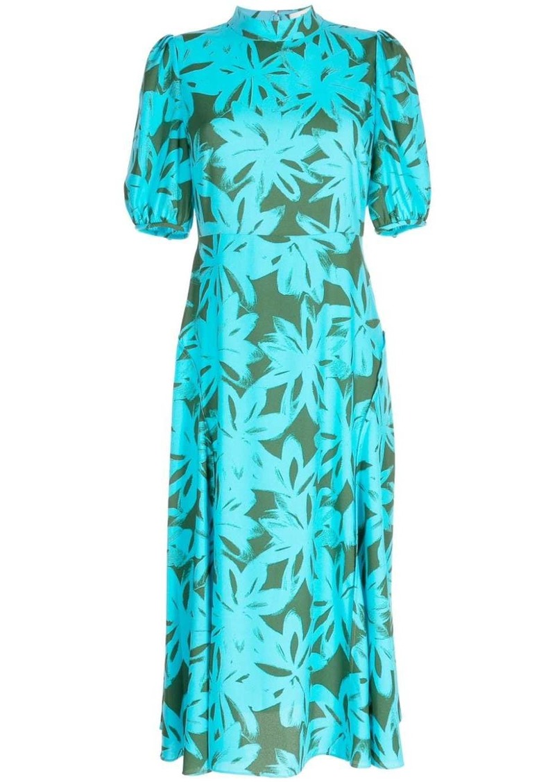 Diane Von Furstenberg Nella Brushed Petals-print midi dress