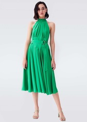 Diane Von Furstenberg Nicola Georgette-Blend Midi Dress in Kelly Green