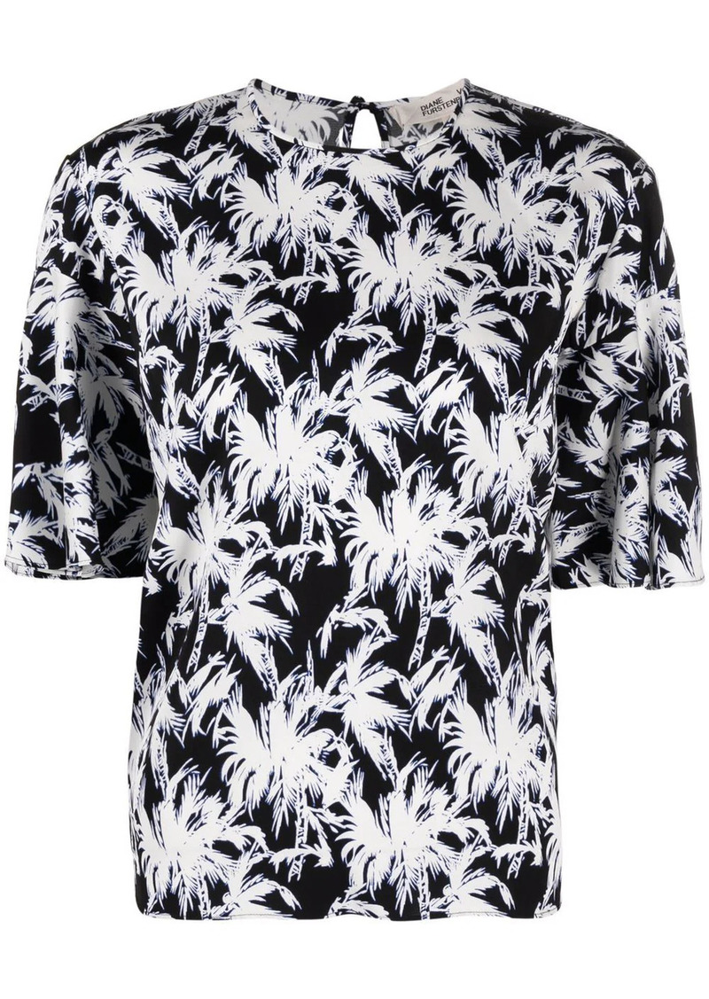 Diane Von Furstenberg palm tree-print top