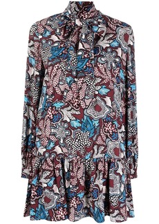 Diane Von Furstenberg patterned pussy-bow midi dress