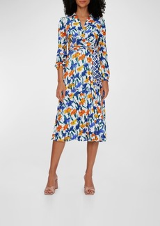 Diane Von Furstenberg Phoenix Reversible A-Line Midi Wrap Dress