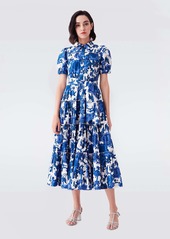 Diane Von Furstenberg Queena Cotton Midi Dress in Willow Patterns