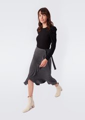 Diane Von Furstenberg Reem Two Wool Jersey Asymmetrical Skirt