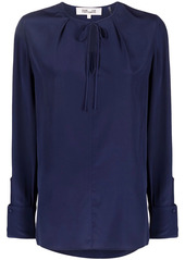 Diane Von Furstenberg satin keyhole-detail blouse