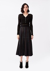 Diane Von Furstenberg Sherry Pleated Knit Midi Skirt