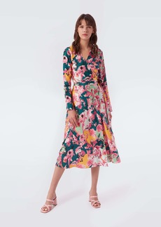 Diane Von Furstenberg Tilly Silk Twill Midi Wrap Dress