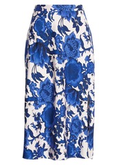 Diane Von Furstenberg DVF Beverly Floral Print Midi Skirt