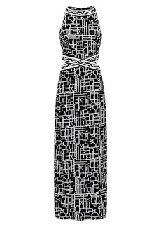 Diane Von Furstenberg Zeus Logo & Chain-Link Midi-Dress