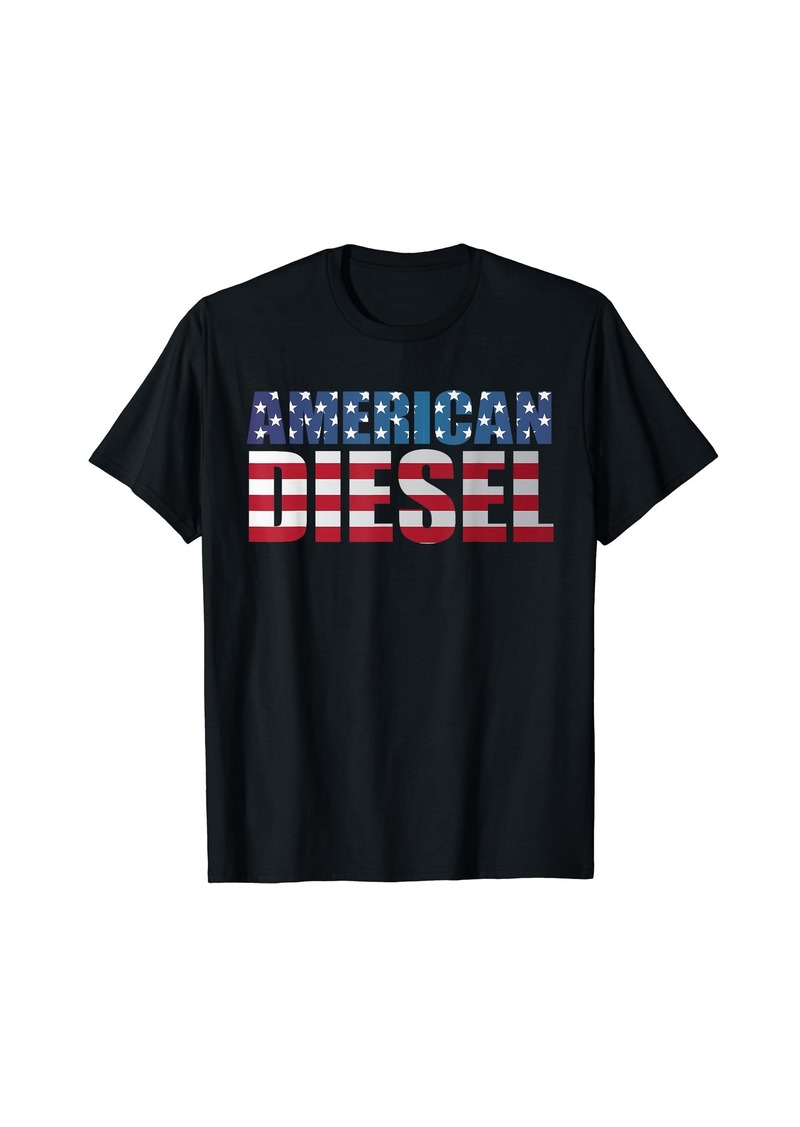 American Diesel Truck Shirt Diesel Flag USA America TShirt T-Shirt