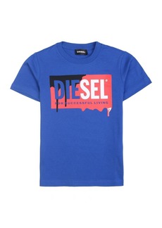 Diesel Blue Drip Logo T-Shirt