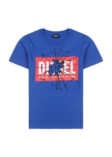 Diesel Blue Shatter Logo T-Shirt