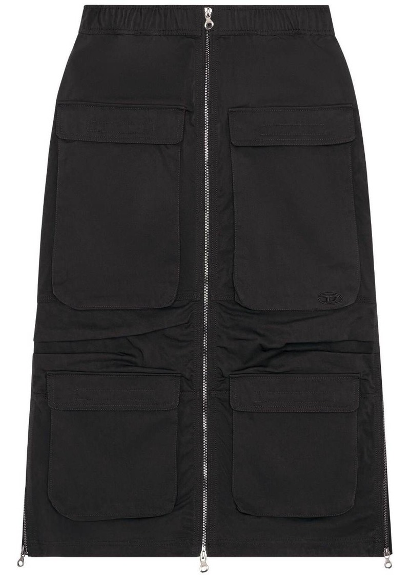 Diesel O-Mirt cargo-pocket elasticated midi skirt
