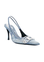 Diesel D-Venus 80mm denim slingback pumps