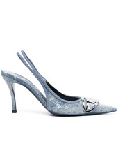 Diesel D-Venus 80mm denim slingback pumps