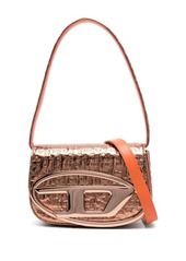 DIESEL 1DR-ICONIC SHOULDER BAG WITH METALLIC MONOGRAM