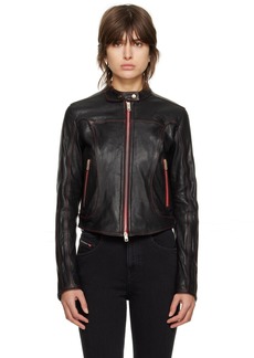 Diesel Black L-Fox-A Leather Jacket