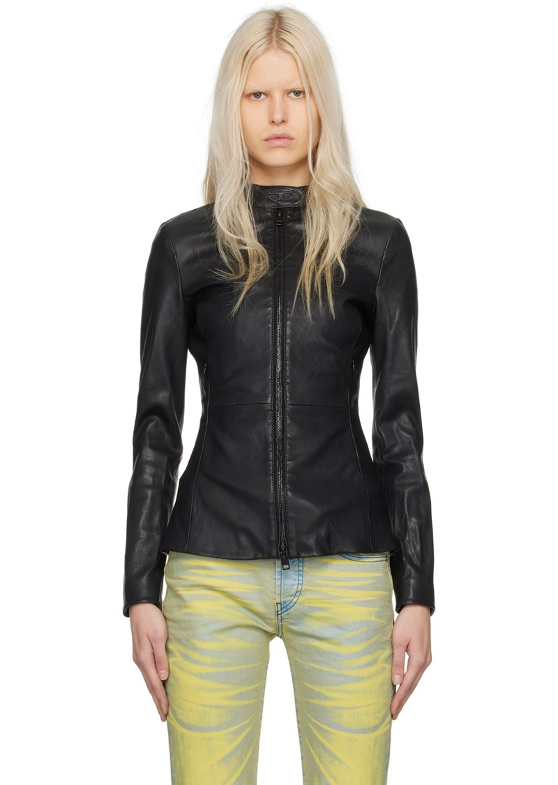 Diesel Black L-Sory-N1 Leather Jacket