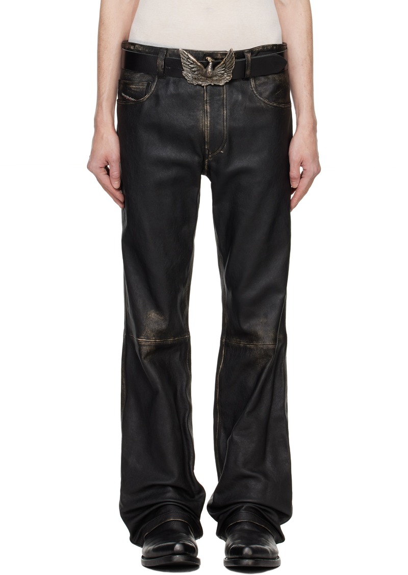 Diesel Black P-Blixia Leather Pants