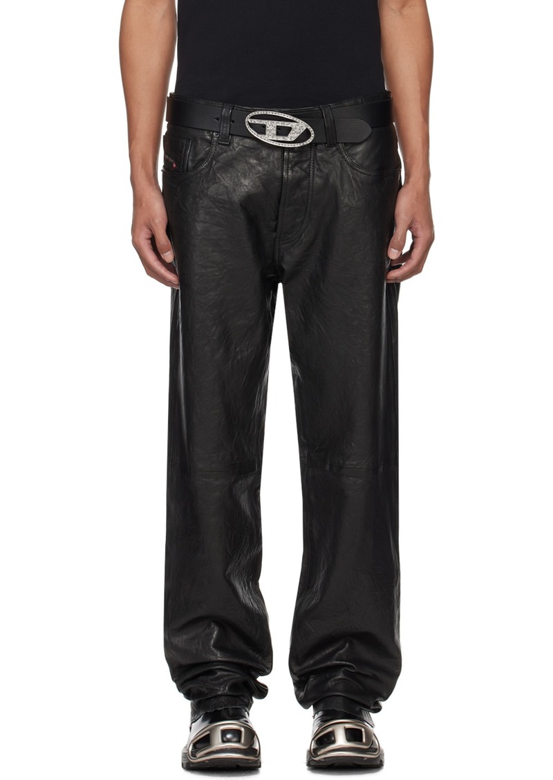 Diesel Black P-Macs-LTH Leather Pants