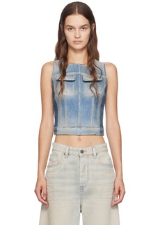 Diesel Blue & Gray De-Benedicta-S Denim Tank Top