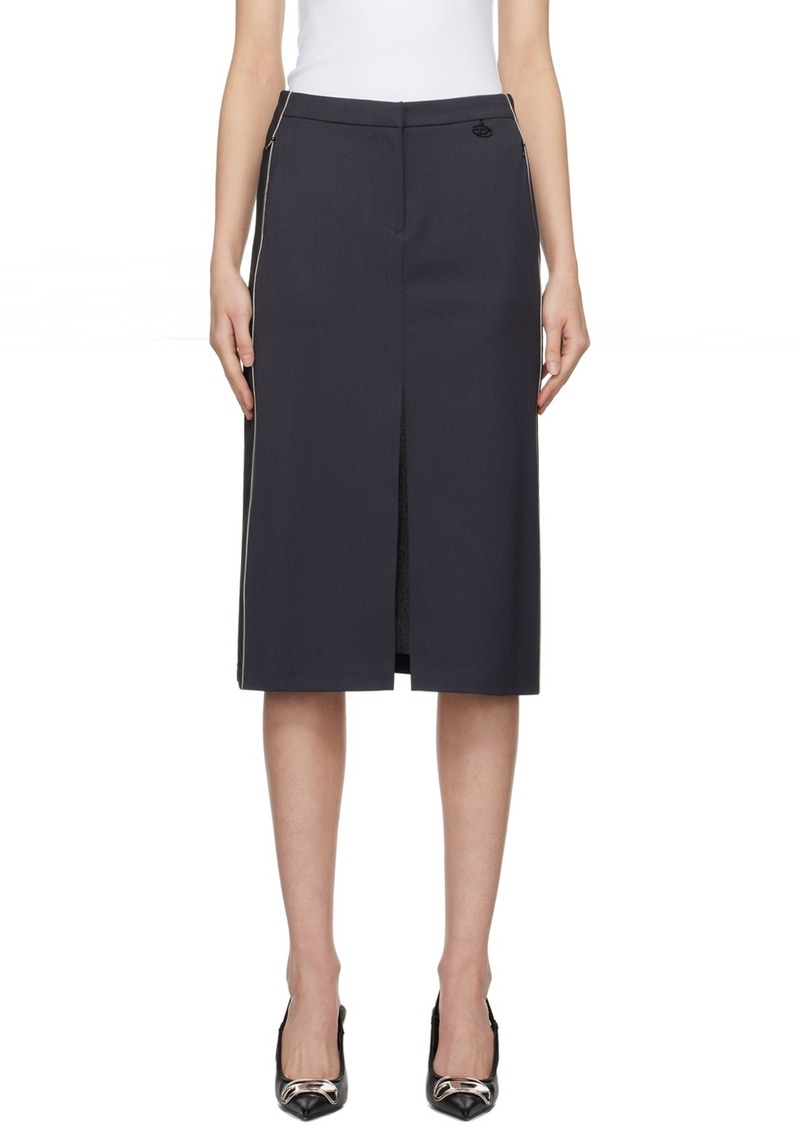 Diesel Gray & Black O-Cary Midi Skirt