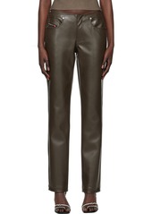 Diesel Green P-Cirsium Faux-Leather Trousers