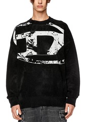 Diesel K-Tria Chenille Logo Print Loose Fit Crewneck Sweatshirt