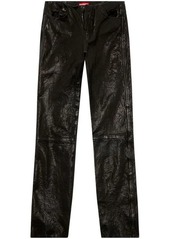 DIESEL L-NETRA STRAIGHT LEATHER TROUSERS