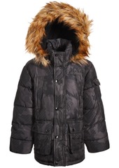 Diesel Little Boys Bomber Puffer with Faux-Fur Trim