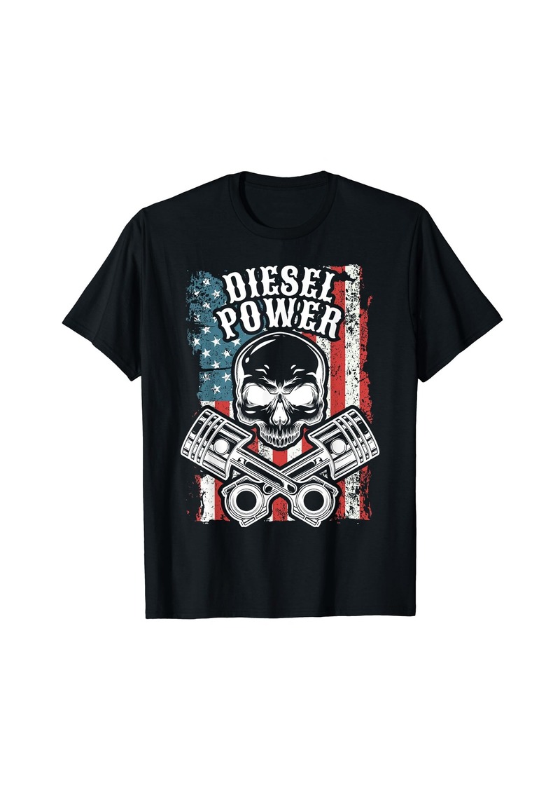 Diesel Mechanics Gift T Shirt USA Flag Diesel Power Tee