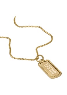 Diesel Men's Gold-Tone Stainless Steel Dog Tag Necklace - Gold