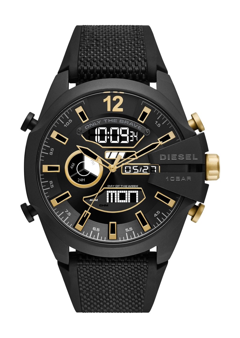 Diesel Men's Mega Chief Anadigi, Black-Tone Stainless Steel Watch