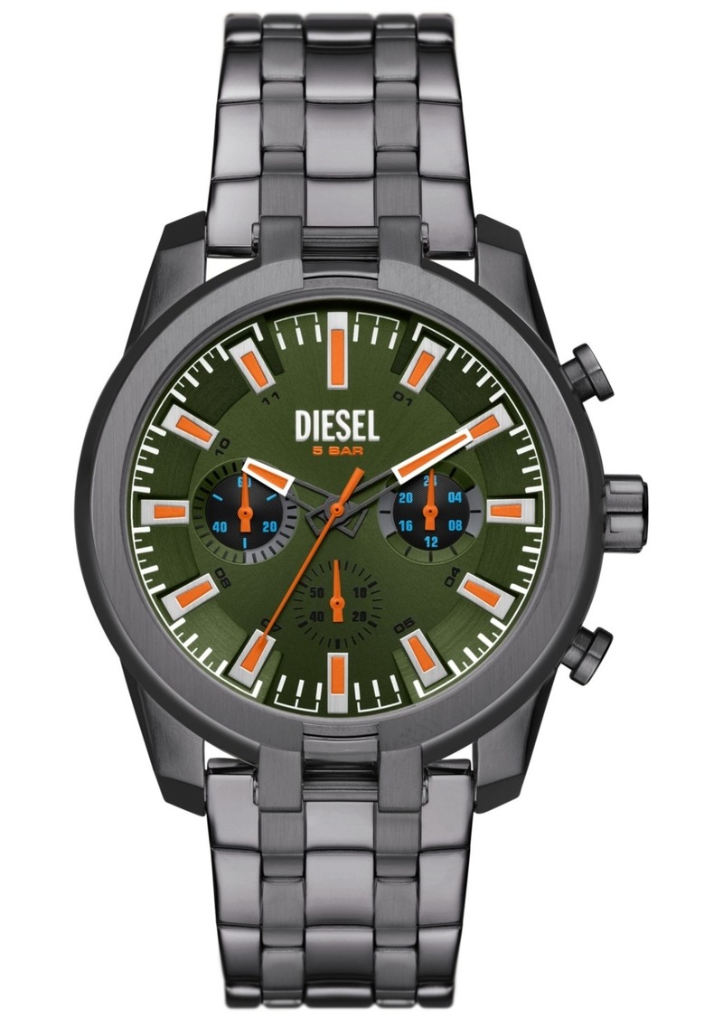 Diesel Diesel Men\'s Gunmetal Chronograph Watches Stainless Cufflinks Steel Watch 43mm Split 