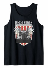 Diesel Power | Truck Turbo Mechanic Pride American Flag Tank Top