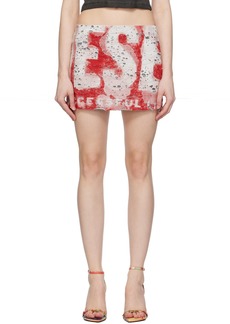 Diesel Red & White O-Hunt-Dev Miniskirt