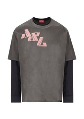 DIESEL  T-WASY-LS GREY T-SHIRT