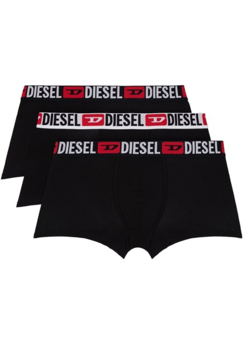 Diesel Three-Pack Black Umbx-Damien Boxer Briefs