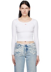 Diesel White Cropped Long Sleeve T-Shirt