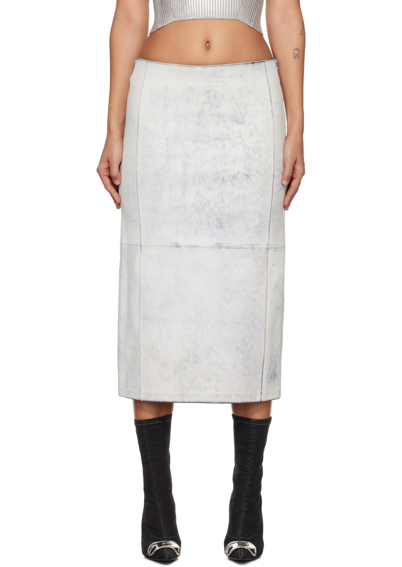 Diesel White L-Ily Leather Midi Skirt